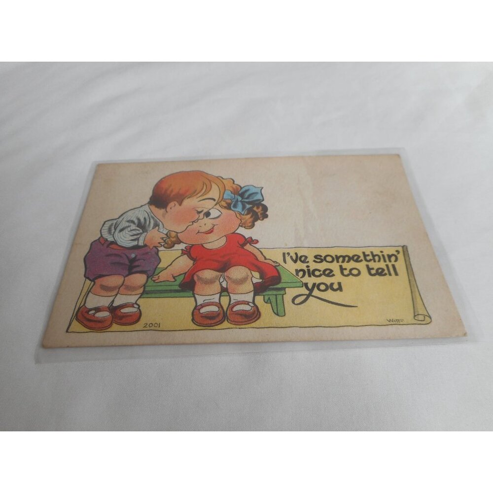 Vintage Postcard Friendship Children kids 1918 posted with stamp